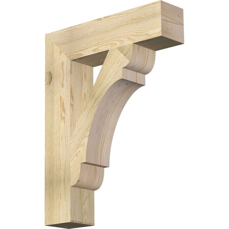 Ekena Millwork Olympic Block Rough Sawn Bracket, Douglas Fir, 6"W x 26"D x 34"H BKT06X26X34OLY05RDF